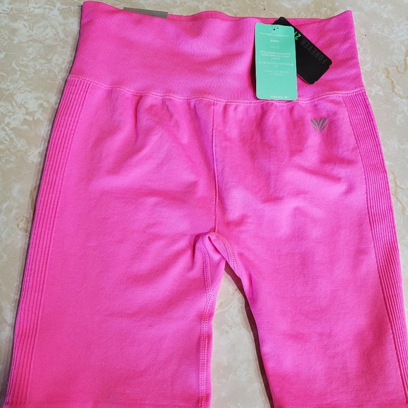 Forever 21 Shorts High Rise Short Knit Athletic Shorts Neon Pink